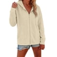 thumbnail image 2 of CAIVO Hoodies For Women Casual Zip Up Hoodie With Pockets Solid Color Long Sleeve Pullover Sweatshirt Workout Tops, 2 of 7