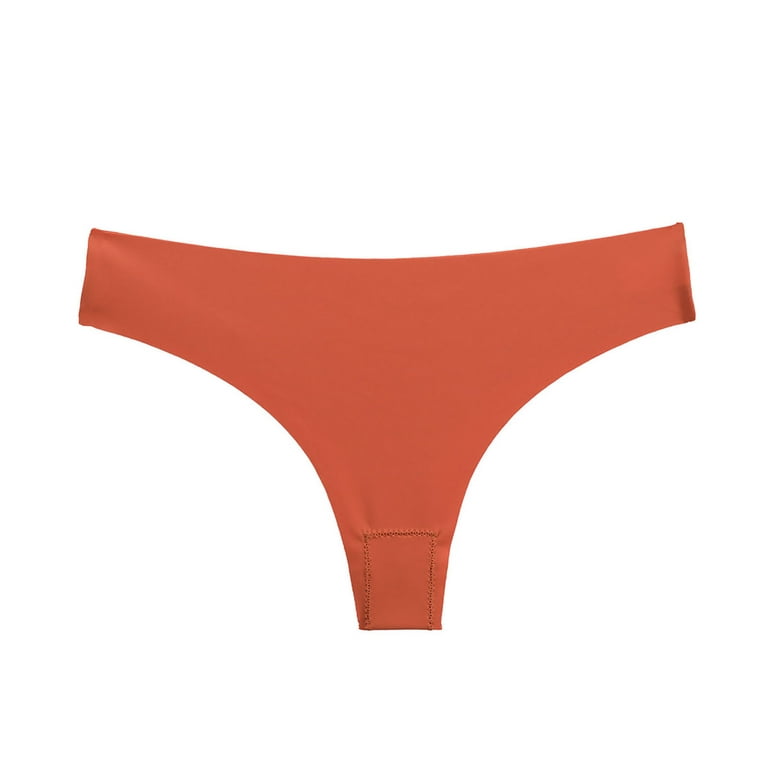 Efsteb Underwear for Women Briefs Underwear Comfortable Breathable Solid  Color Seamless Briefs Briefs Lingerie Knickers Panties Orange 