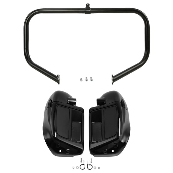 Black Lower Vented Fairings Engine Guard Bar Fit For Harley Road Glide 2014-2024