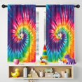 thumbnail image 5 of Blackout Kids Curtains,Colorful Tie Dye Pattern Childrens Insulated Curtains Set Of 2,Bedroom Essentials,Toddler Room Decor 42"x54", 5 of 5