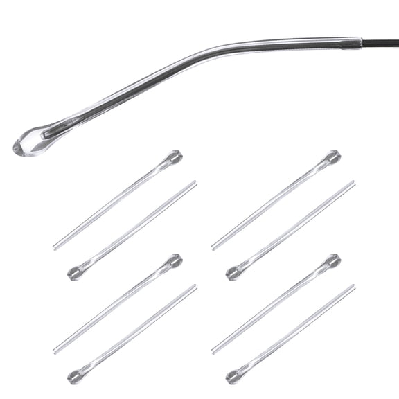 Uxcell 4 Pairs Eye Glass Replacement Temples, Plastic Anti-Slip Eyeglass End Tips Glasses Retainers Fits 1.4mm for Round Thin Metal Eyeglass Sunglasses Temple, Style1 Clear