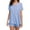Blue, variant on Women Solid Color V Neck Short Sleeve Button Sleepwear Set