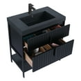 thumbnail image 2 of Fine Fixtures Serenity 30 in. W x 18 in. D x 33.5 in. H Bathroom Vanity in Black Matte with Black Gel Coated Thick Edge Top with Black Hardware, 2 of 6