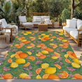 thumbnail image 2 of Orange Lemons Outdoor Rug for Patio/Deck/Porch, Non-Slip Large Area Rug 4 x 6 Ft, Summer Botanical Elegant Pastoral Watercolor Indoor Outdoor Rugs Washable Area Rugs, Camping Rug Carpet Runner, 2 of 8