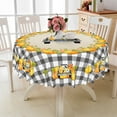 thumbnail image 3 of Nanqianyi Round Plaid Tablecloth, Autumn Pumpkins Truck Pattern Table Cloth Cover for Kitchen, Dinning,Party Decor, 60", 3 of 8