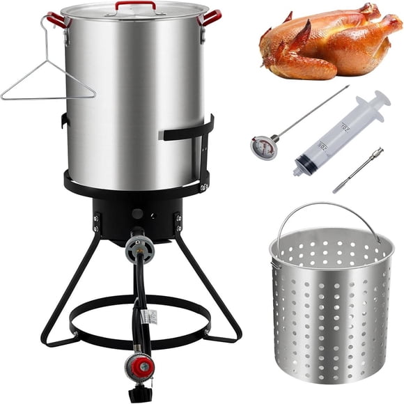 QinaQin Friteuse à Dinde 30 Qt 5000 BTU en Aluminium pour l'Extérieur