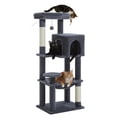 thumbnail image 3 of PAWZ Road Cat Tree Condo 46”with Sisal Covered Scratching Posts Tower Deep Hammock and Large Perch for Small Cats,Dark Gray, 3 of 8
