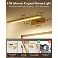 thumbnail image 3 of Luz LED dorada recargable inalámbrica Picture Light EZVALO de 16 pulgadas, 3 of 8