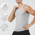 thumbnail image 2 of UVEASISHA Quick Dry Workout Tank Tops for Men Mesh Breathable Muscle Shirts Solid Color Casual Bodybuilding Gym Shirt Stretch Slim Fit Athletic Top Gray XL, 2 of 10