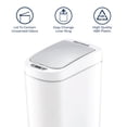 thumbnail image 6 of Nine Stars Automatic Bathroom Trash Can, 2 Gallon Plastic Motion Sensor Garbage Bin with Soft Close Lid, White, 6 of 7