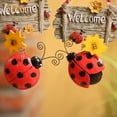 thumbnail image 4 of Naierhg Welcome Sign Cartoon Style Sunflower Decor Ladybug Spring Door Wreath for Backyard, 4 of 8