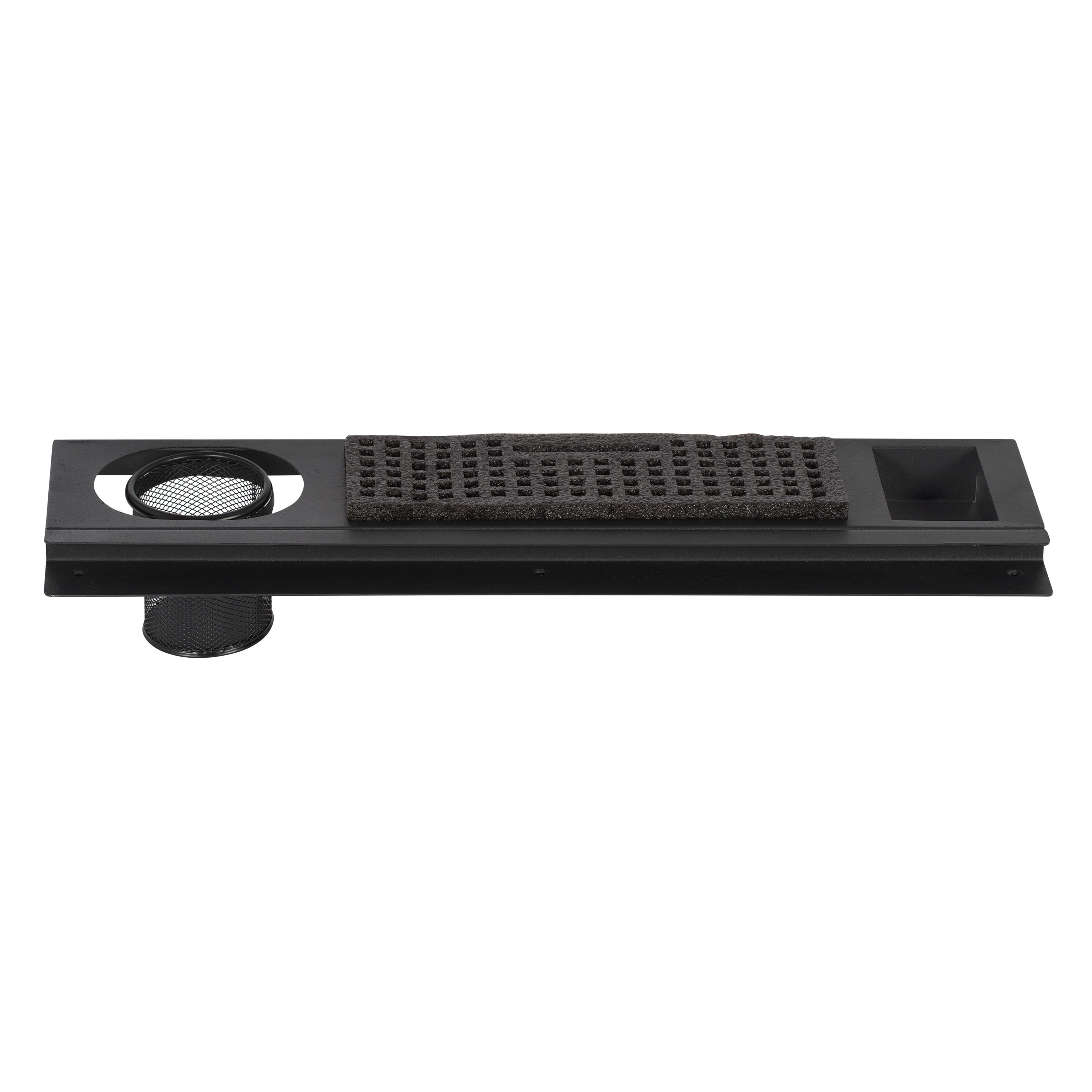 Studio Designs 24" Premier Metal Storage Organizer Tray for Drafting Tables Pencil/Marker Organizers and Mesh Cup for Brushes- Charcoal Black