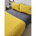 thumbnail image 1 of Edredón Ligero Matrimonial / Queen Size Doble Vista Con Fundas de Almuadas Mostaza - Gris, 1 of 1