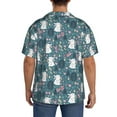 thumbnail image 5 of Xecao offers the Forest Rabbit for Men's Casual Short-sleeved Shirt, a button-up collared shirt with a pocket, perfect for beach vacations and yacht travel in the Medium size., 5 of 7