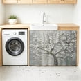 thumbnail image 3 of Grey Flowers Small Sink Skirt 10"Wx11"L,Dustproof Under Sink Curtain with Self Adhesive Tape,Spring Floral Modern Oil Painting Art Cabinet Curtain Cover for Bathroom Vanity,Kitchen Storage Shelf,RV, 3 of 9