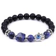 thumbnail image 1 of Pulsera elástica hecha a mano con cuentas redondas de 8mm, pulseras con cuentas piramidales, pulsera para hombres y mujeres, 1 of 5