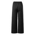 thumbnail image 5 of Arlun Womens Stylish Dressy Pants Wide Leg Stretchy Pure Color Work Pants with Pockets Elastic Waist Pleated Front Business Casual Slacks for Everyday Wear Black XL, 5 of 5