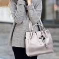 thumbnail image 2 of Stylago 3pcs Leather Handbag and Purses Set for Women Crossbody Bags with Chain Zipper Shoulder Wallet for Ladies Travel Gift Grey, 2 of 5