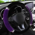 thumbnail image 1 of Microfiber Plush Steering Wheel Cover, with Bling Bling Crystal Rhinestones for Women Girls, Universal Fit 15 Inch Car Anti-Slip Steering Wheel Protector (Purple), 1 of 5
