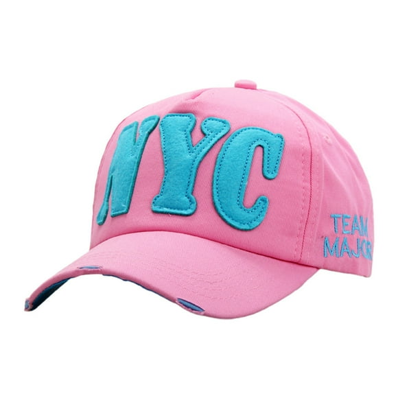 Fgnfyis NYC Letter Baseball Cap for Men and Women Spring Summer Sports Hat Casual Sun Adjustable Dad Hat Mens Womens Hats Pink
