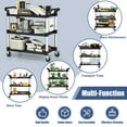 thumbnail image 6 of Costway 3-Shelf Utility Service Cart Aluminum Frame 490lbs Capacity w/ Casters, 6 of 11