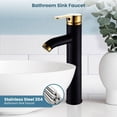 thumbnail image 4 of Grifo de baño de una manija, grifo para lavabo de un solo orificio, mezclador de lavabo con líneas de suministro de agua, 4 of 7