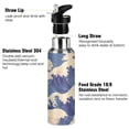 thumbnail image 3 of Yayeee 33oz Insulated Water Bottle Double Wall Stainless Steel with Flip Straw Lid, Blue Wave Pattern, 3 of 7