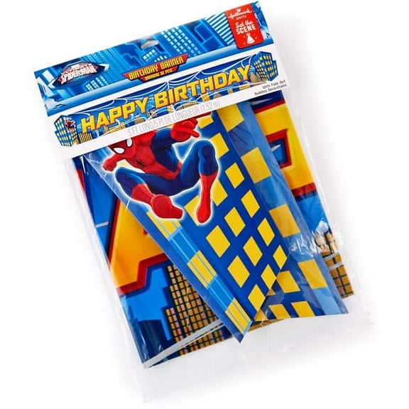 Hallmark Spider-Man Assorted Colors Birthday Party Banner, 10.0" x 0.25"