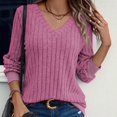 thumbnail image 6 of Neewe Women's V-neck Brushed Solid Color Long Sleeved Top, 6 of 7