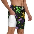 thumbnail image 2 of Kdxio Mardi Gras Carnival4 Print Men'S Swim Trunks With Compression Liner 7 Inch Inseam Quick Dry Swim Shorts, 2 of 7