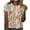Khaki, variant on Fesfesfes Women Short Sleeve Tshirt Women's Casual Retro Printed Round Neck Short Sleeved Top Basic Short Sleeve Tees S(US:4)
