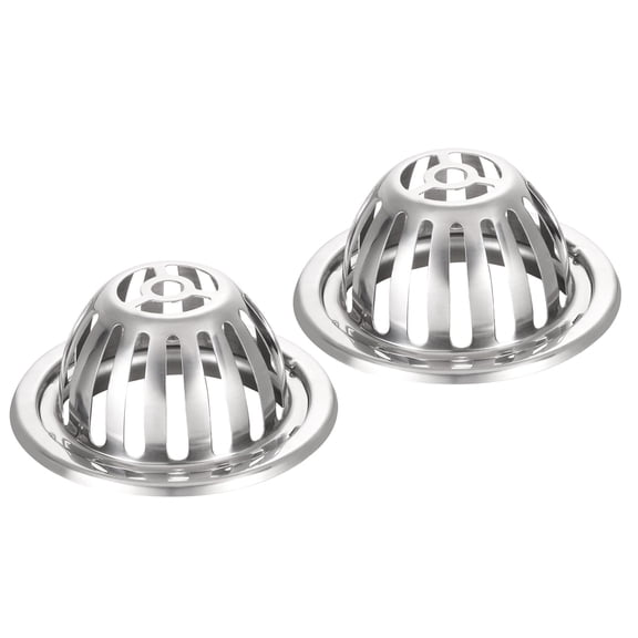 Uxcell 2pcs Roof Floor Drain 201 Stainless Steel Dome Floor Drain Cover Round Shaped Roof Floor Drain Outdoor(122mm/ 4.8")