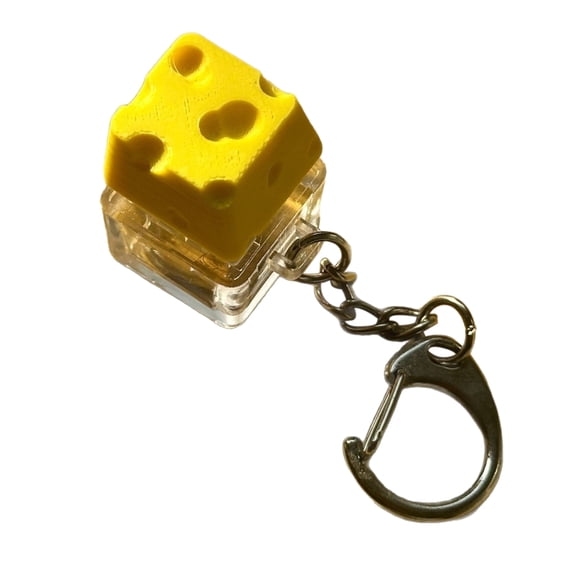 YIFAEUX Cheese Keyboard Fidget Keychain Stress Anxiety Relief Portable Travel Kids Adults Mechanical Keyboard Clicker Decompression Button Sensory Toy