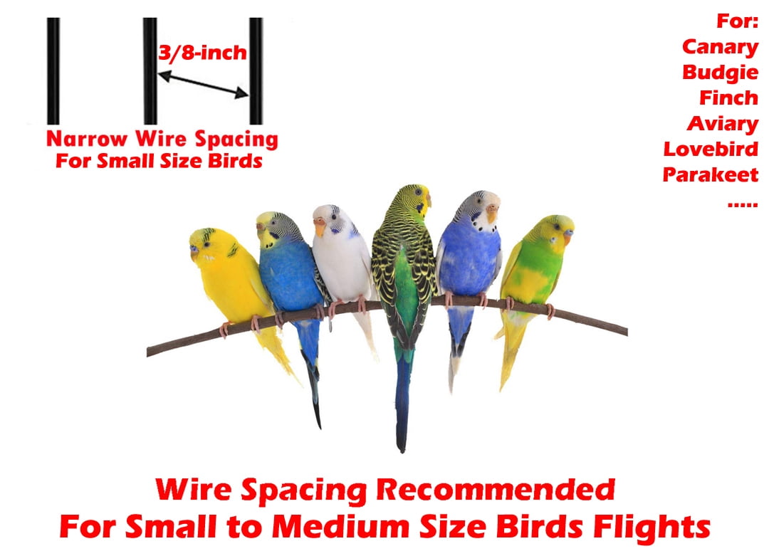 Extra Large 55" Multiple Flight Bird Breeding Breeder Cage with Removable Rolling Stand 3/8-inch Bar Spacing For Aviary Budgie Canary Finches Lovebirds