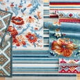 thumbnail image 5 of TOWN & COUNTRY EVERYDAY Dahlia Southwestern Stripe Indoor Outdoor Area Rug, UV Fade Resistant, High-Low Pile, Blue/Multi, 3'11"x5'2", 5 of 13