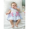 thumbnail image 6 of BemeyourBBs Newborn Baby Girls Easter Outfits Easter Bunny Romper Dress Rabbit Embroidered Plaid Bows Smocked Flying Sleeve Newborn Bodysuit Spring Summer Clothes, 6 of 9