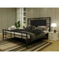 thumbnail image 3 of alazyhome Queen Size Adult Platform Metal Bed Frame, Metal Slat, Black, 3 of 8