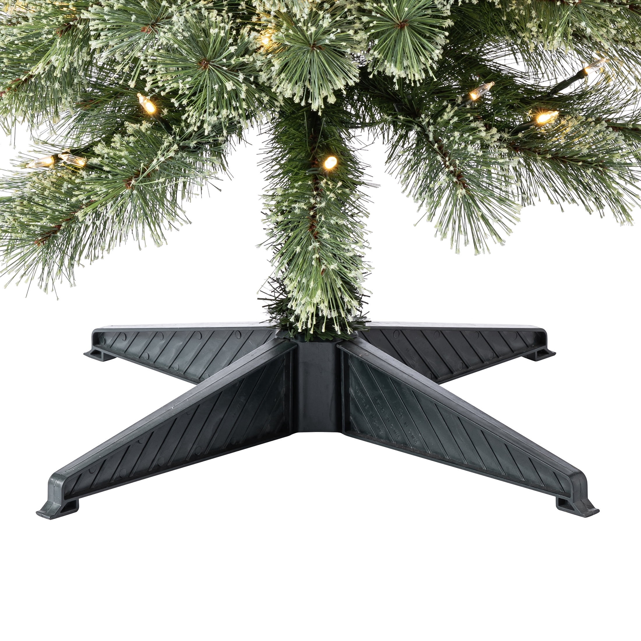 7' Pre-Lit Shelton Cashmere Pencil Fir Green Artificial Christmas Tree with 300 Warm White LED Lights and Stand, by Holiday Time