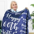 thumbnail image 3 of Kainsy 60th Birthday Gifts for Men Blankets, Happy 60th Birthday Blanket Throw, Best Gifts for 60th Birthday Decorations, 60 Years Birthday Gift for Husband Grandfather Friends, Navy(60"x80"), 3 of 7
