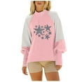 thumbnail image 1 of FAIWAD Chandails en Molleton pour Femmes Col Rond Manches Longues Surdimensionnés Pull à Blocs de Couleur Vêtements Automne Hiver 2024, 1 of 4
