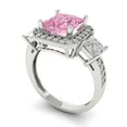 thumbnail image 2 of Three-Stone Engagement Ring for Women - 3.005ct Simulated Pink Diamond in 18K White Gold Promise Ring, 2 of 6