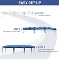 thumbnail image 6 of 10ftX30ft Outdoor Canopy with Adjustable Legs, Folding Shed Oxford Cloth & White Spray Frame , with 8 Sandbags & Tug Bag, Blue, 6 of 9