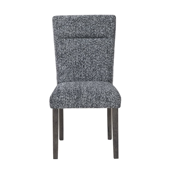 Grey Rubber Wood Dining Chairs Set of 2, Modern Upholstered Side Chairs with Foam Padding and Solid Back