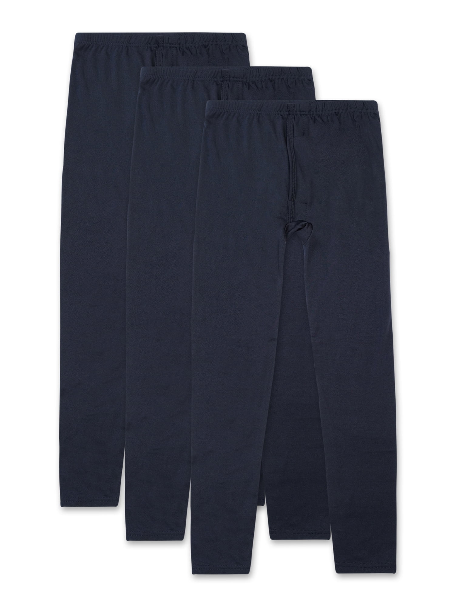 Real Essentials Boys Thermal Bottoms, 3 Pack Fleece Lined Thermal Pants