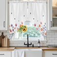 thumbnail image 6 of Spring Floral Swag Curtains for Kitchen/Bedroom/Living Room, Elegant Pastoral Flowers Botanical Scalloped Curtains 63 Inch Long, Rod Pocket Window Swag Topper Curtains Valances 2 Panels Set 36"x63", 6 of 8