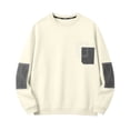 thumbnail image 3 of Awdenio Men T Shirts Oversized Color Block Crewneck Sweatshirt Graphic Long Sleeve Casual Pullover Shirt, 3 of 9