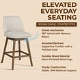 thumbnail image 6 of ROME + OAK Rowan 26" Swivel Counter Stool in Walnut Finish with White Fabric Seat, 6 of 11