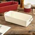 thumbnail image 4 of Household Ceramic Double-Handled Baking Pan Rectangular Toast Plate Deep Dish Microwave Oven, 4 of 8