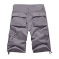thumbnail image 3 of TINZ Mens Casual Mid Waist Pant Short Cargo Pant Solid Splice Pocket Drawstring Shorts Fashion Solid Color Loose Pant Short Apparel 6 Foam, 3 of 6
