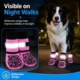 thumbnail image 6 of QZGZDS Dog Socks 4 Pack for Dogs, Anti-Slip Dog Shoes with Grippers, Adjustable Reflective Dog Booties Pink, 6 of 7
